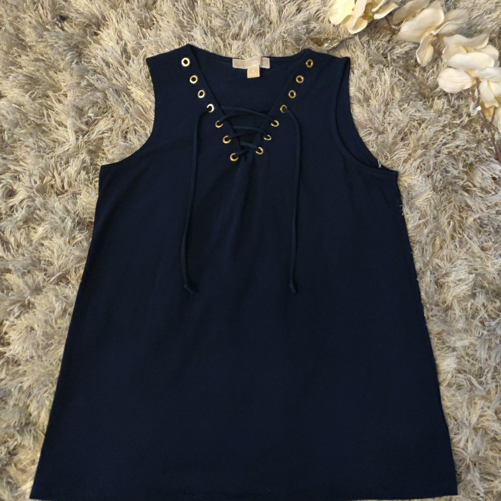 Michael Kors XS lace up tank blouse